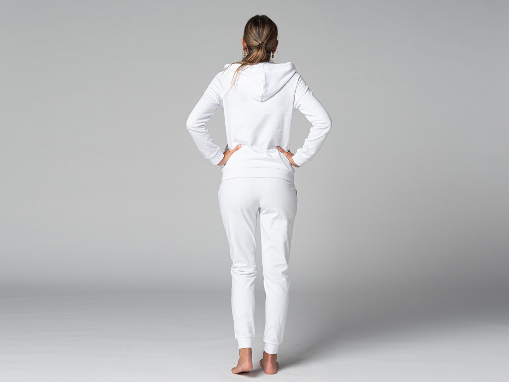 Damen-Sweatshirt mit Kapuze – Bio Weiß