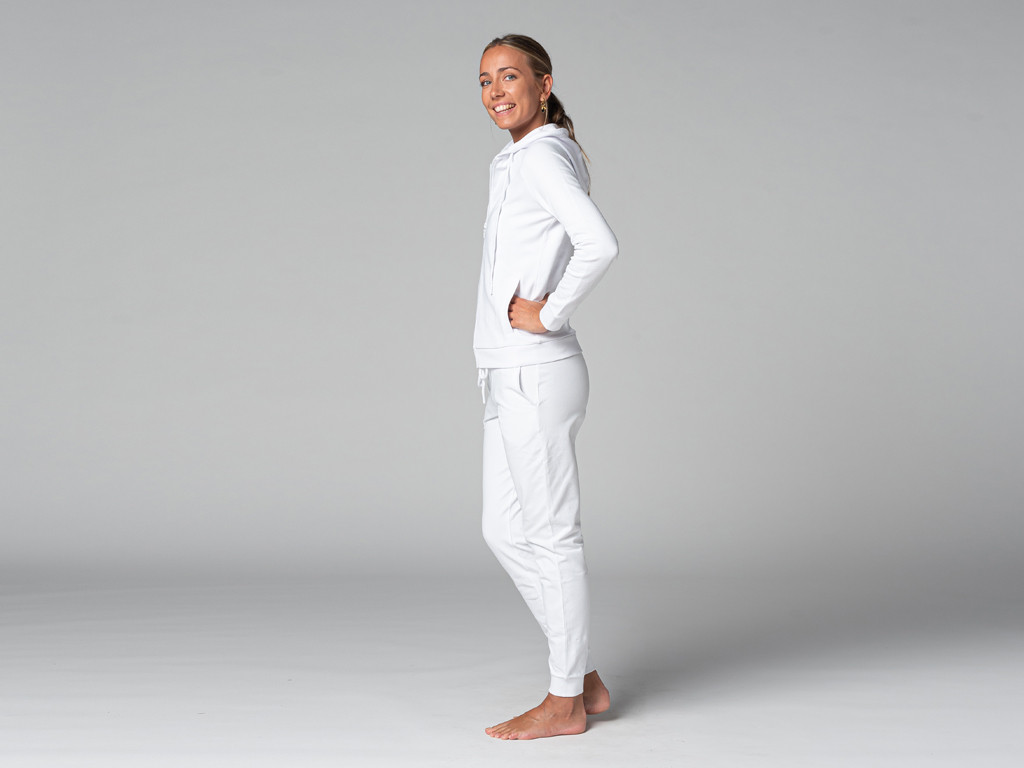 Damen-Sweatshirt mit Kapuze – Bio Weiß
