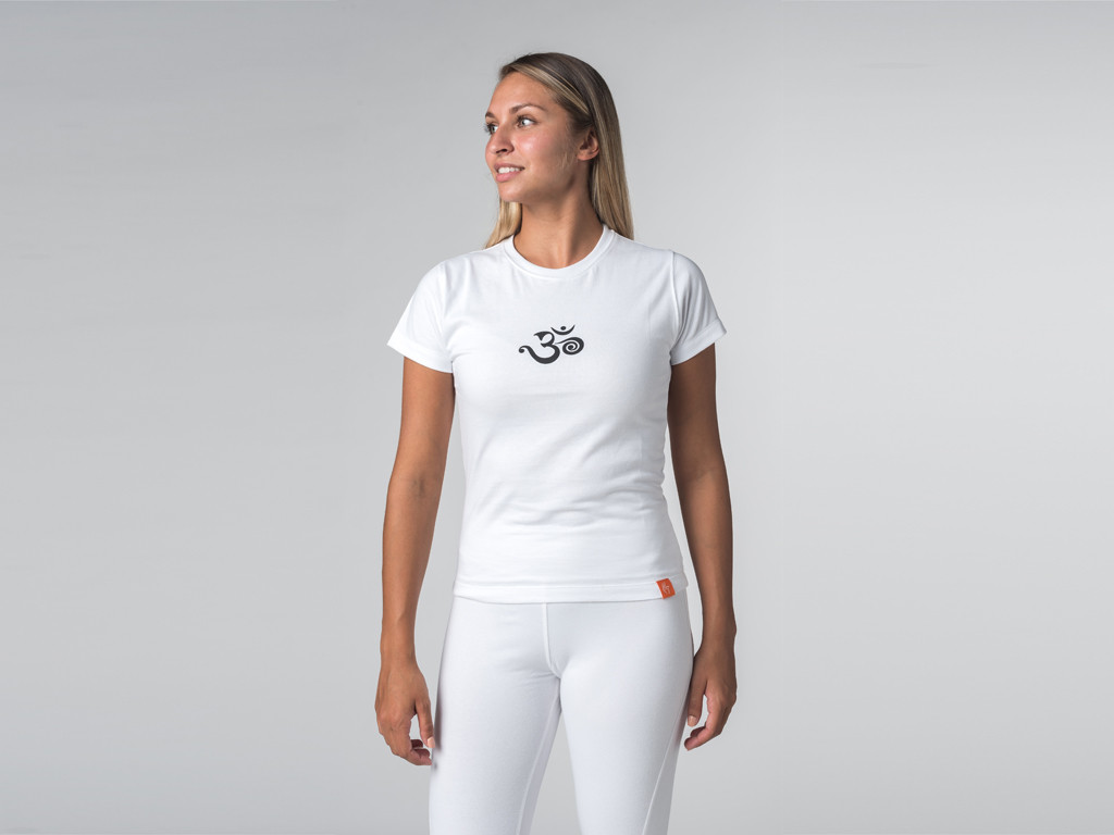 T-shirt manches courtes coton Bio - Om Blanc - Fin de Serie