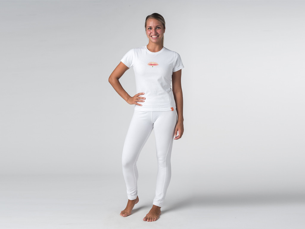 T-shirt manches courtes Lotus - coton Bio Blanc - Fin de Serie