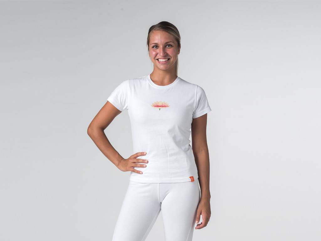 T-shirt a maniche corte Lotus - cotone biologico Bianco - Fine della serie