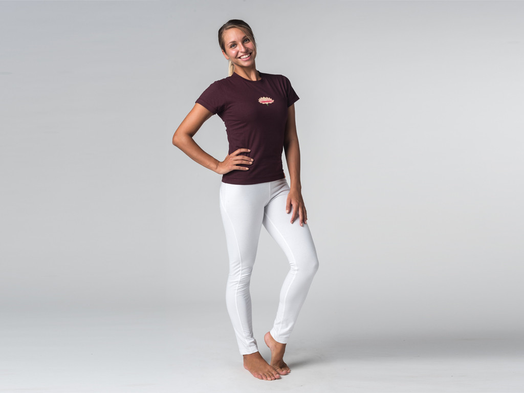 T-shirt manches courtes Lotus - coton Bio Prune - Fin de Serie