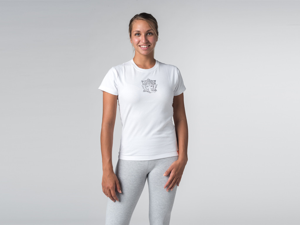 T-shirt manches courtes Sri Ganesh - coton Bio Blanc - Fin de Serie