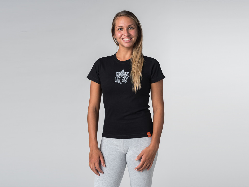 T-shirt manches courtes Sri Ganesh - coton Bio Noir - Fin de Serie