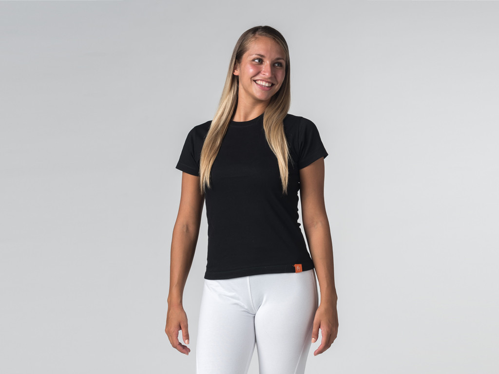 T-shirt manches courtes Tara 100% coton Bio Noir - Fin de Serie