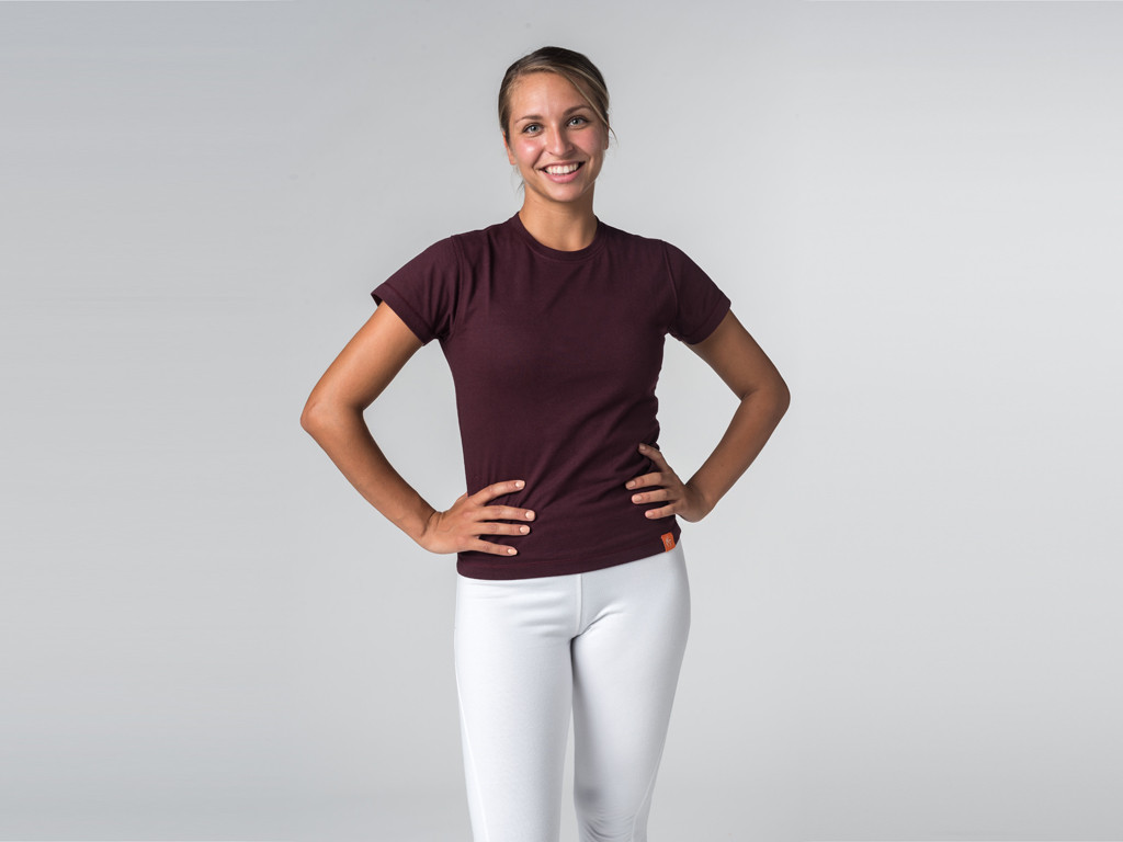 T-shirt manches courtes Tara 100% coton Bio Prune - Fin de Serie