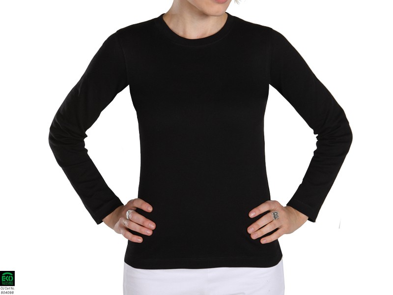 T-shirt manches Longues 100% Bio Noir - Fin de Serie