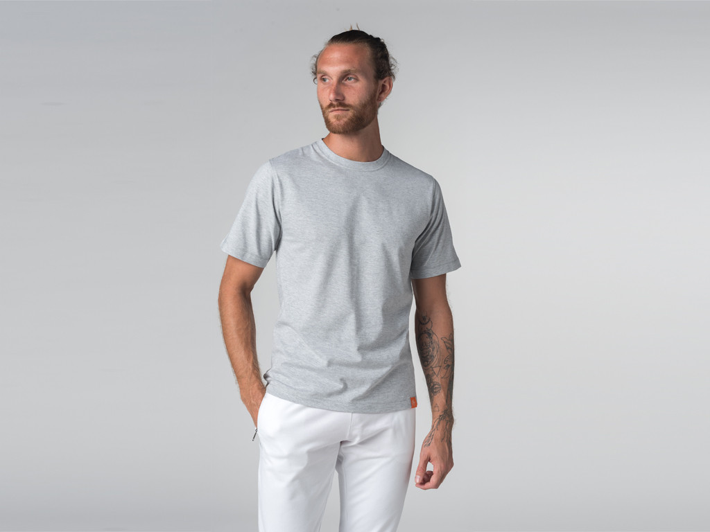 T-shirt Tapan 100% coton Bio - Manches courtes Gris Perlé - Fin de Serie