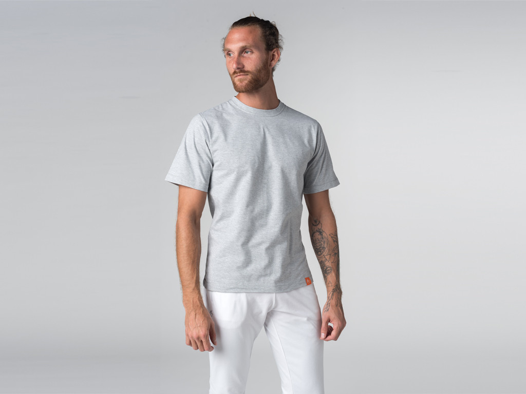 T-shirt Tapan 100% coton Bio - Manches courtes Gris Perlé - Fin de Serie