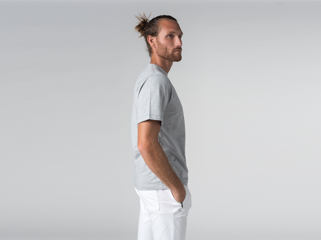 T-shirt Tapan 100% coton Bio - Manches courtes Gris Perlé - Fin de Serie