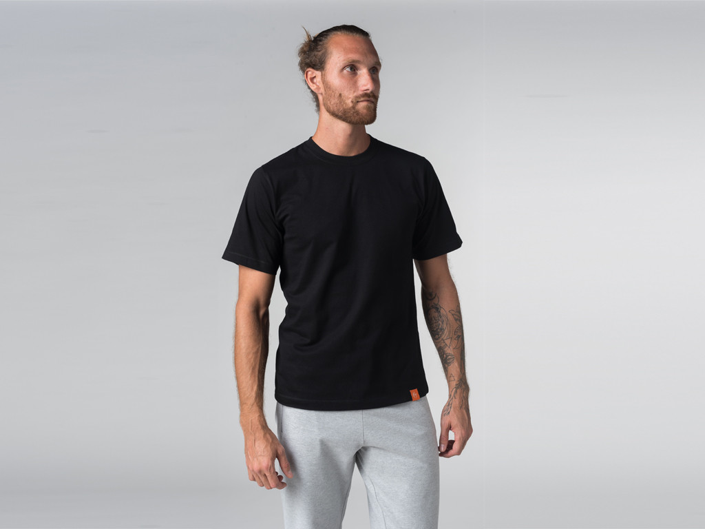 T-shirt Tapan 100% coton Bio - Manches courtes - Noir Noir - Fin de Serie