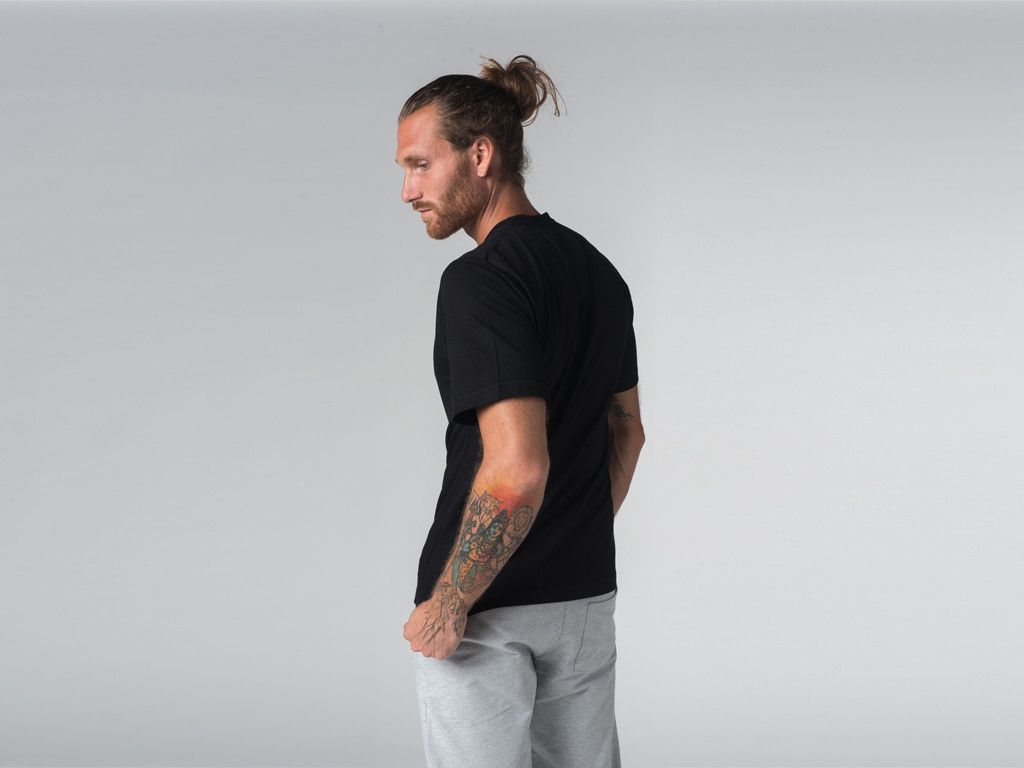 T-shirt Tapan 100% coton Bio - Manches courtes - Noir Noir - Fin de Serie