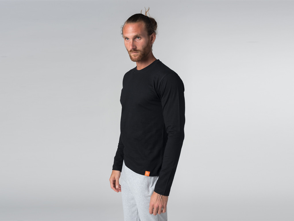 T-shirt Tapan 100% coton Bio - Manches longues Noir - Fin de Serie