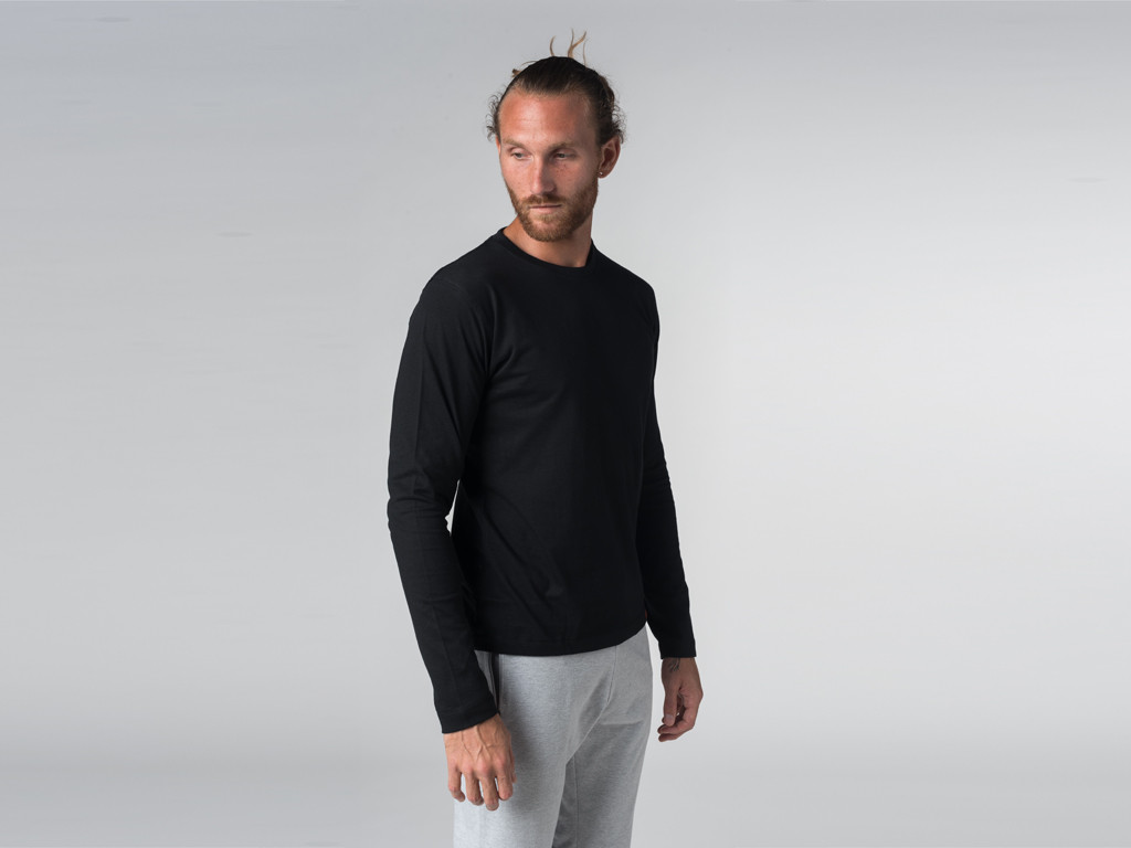 T-shirt Tapan 100% coton Bio - Manches longues Noir - Fin de Serie