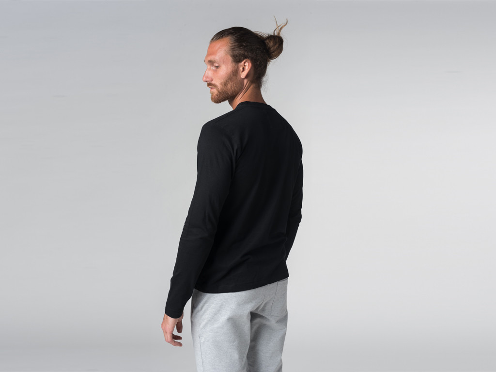 T-shirt Tapan 100% coton Bio - Manches longues Noir - Fin de Serie