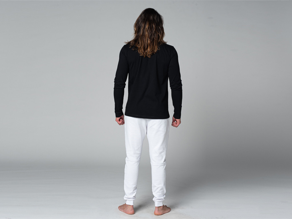 T-Shirt TAPAN 3 boutons 100% Bio Noir