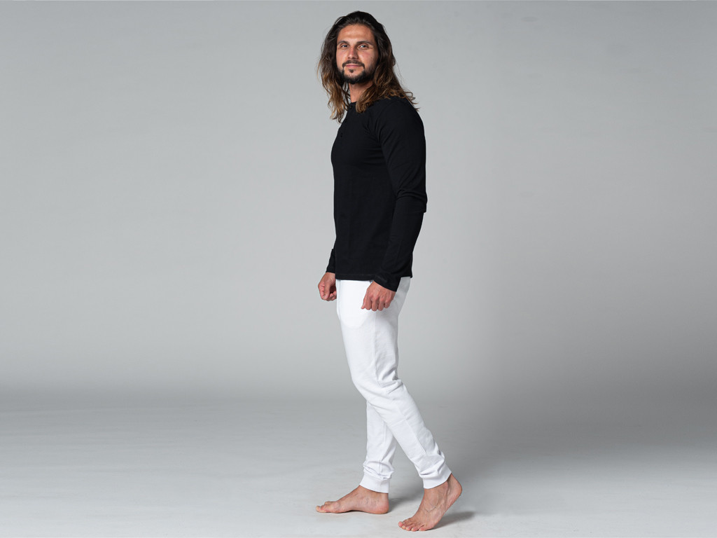 TAPAN T-Shirt 3 Buttons 100% Organic cotton Black