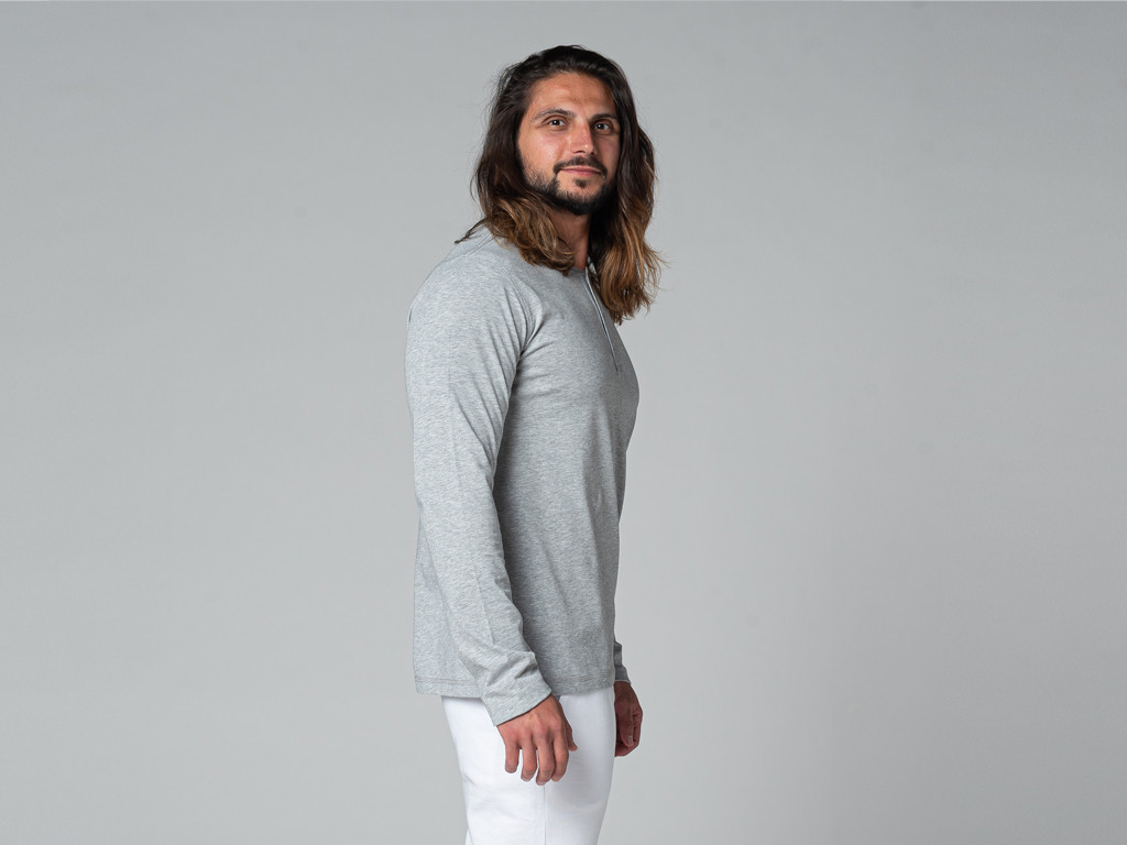 Camiseta TAPAN 3 botões 100% Orgânica Cinza