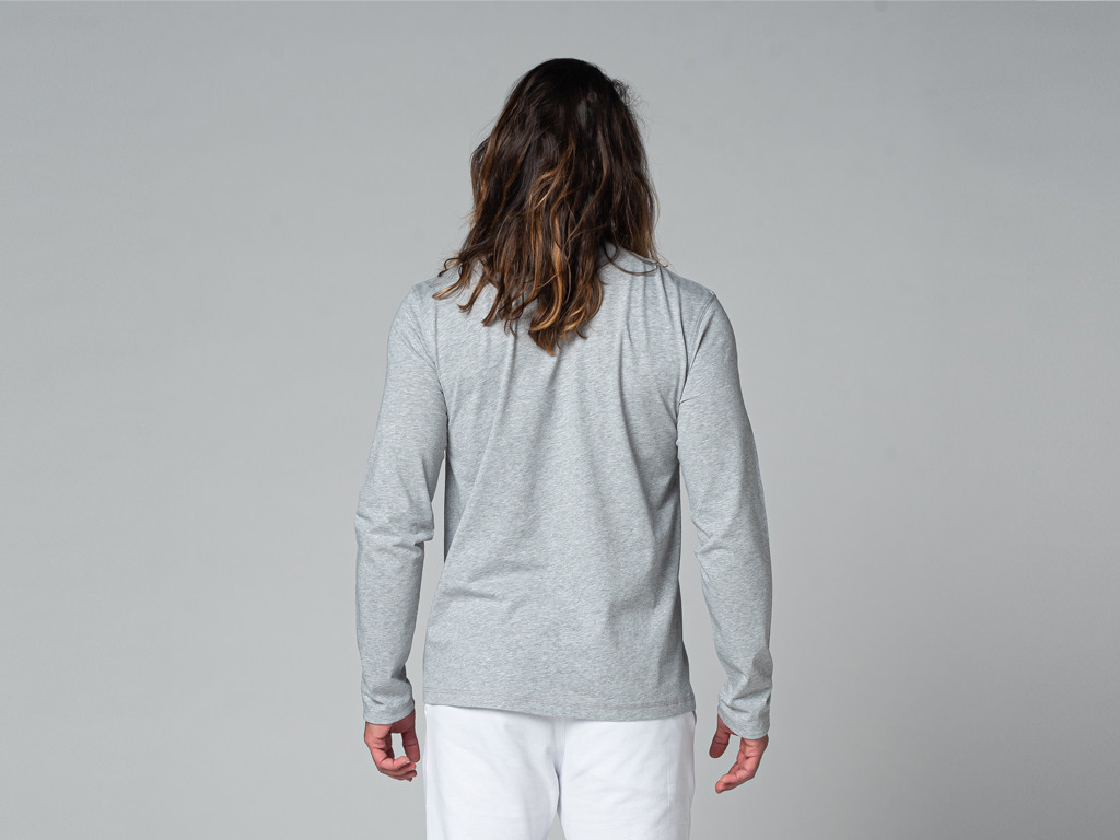 T-shirt TAPAN 3 bottoni 100% bio Grigio