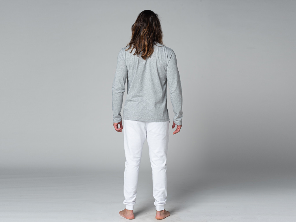 T-shirt TAPAN 3 bottoni 100% bio Grigio