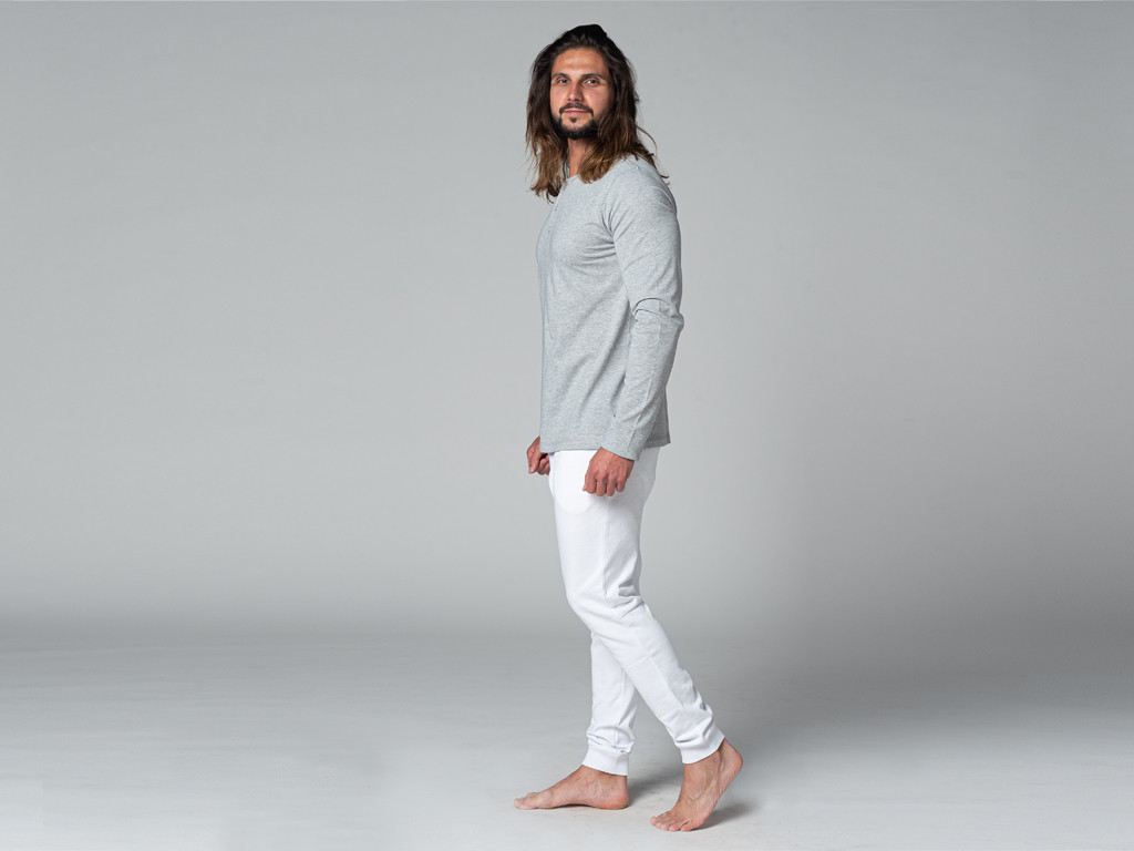 T-Shirt TAPAN 3 boutons 100% Bio Gris