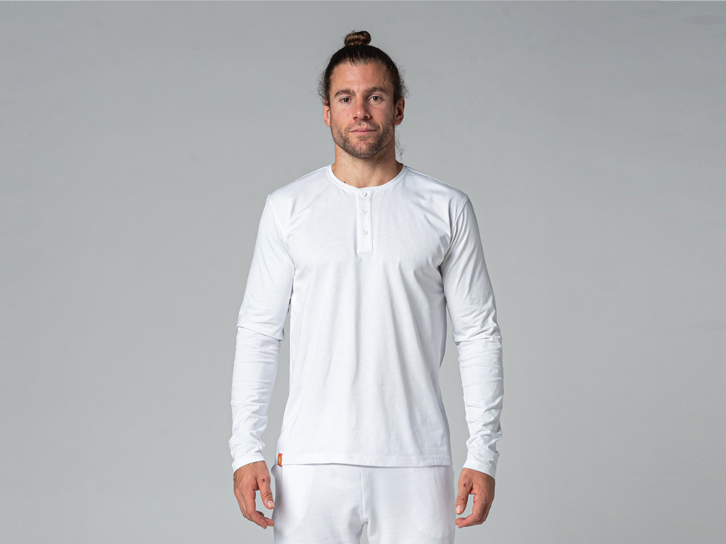 Camiseta TAPAN 3 Botones 100% algodón orgánico Blanco