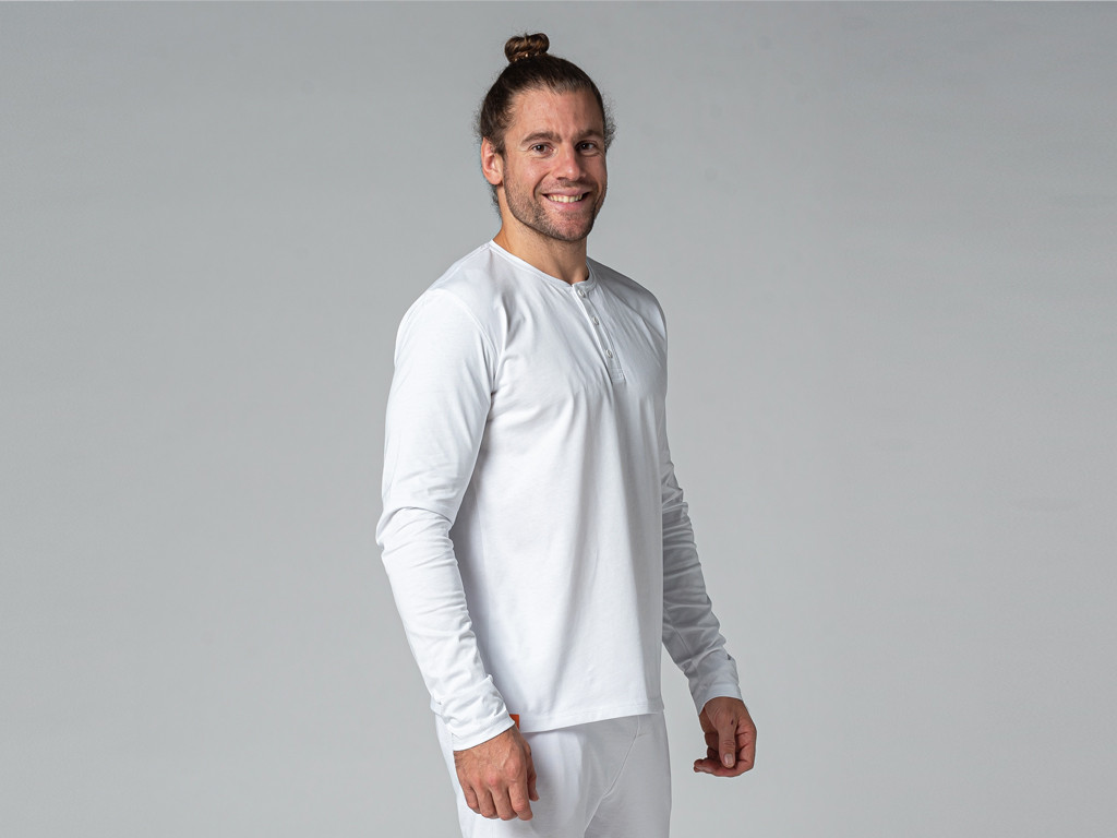 Camiseta TAPAN 3 Botones 100% algodón orgánico Blanco