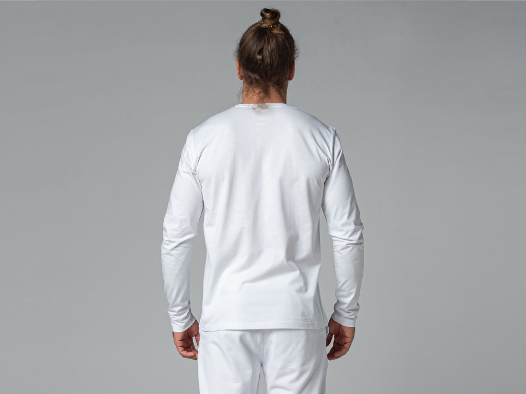 TAPAN 3-Knopf-T-Shirt 100 % Bio Weiß