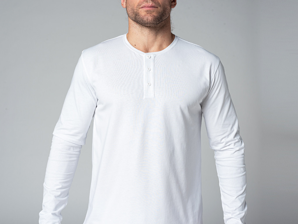 T-Shirt TAPAN 3 boutons 100% Bio Blanc