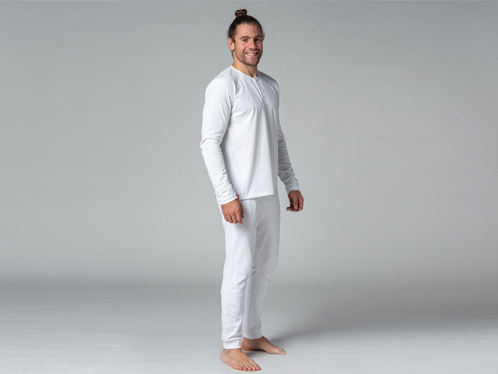 T-Shirt TAPAN 3 boutons 100% Bio Blanc