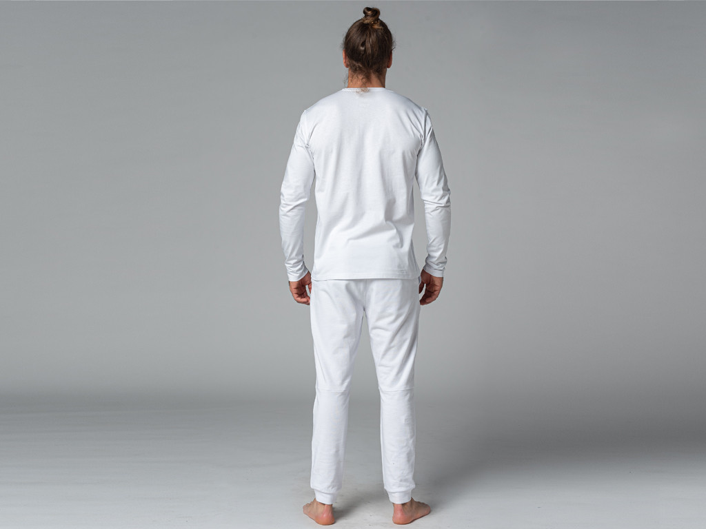 TAPAN 3-Knopf-T-Shirt 100 % Bio Weiß