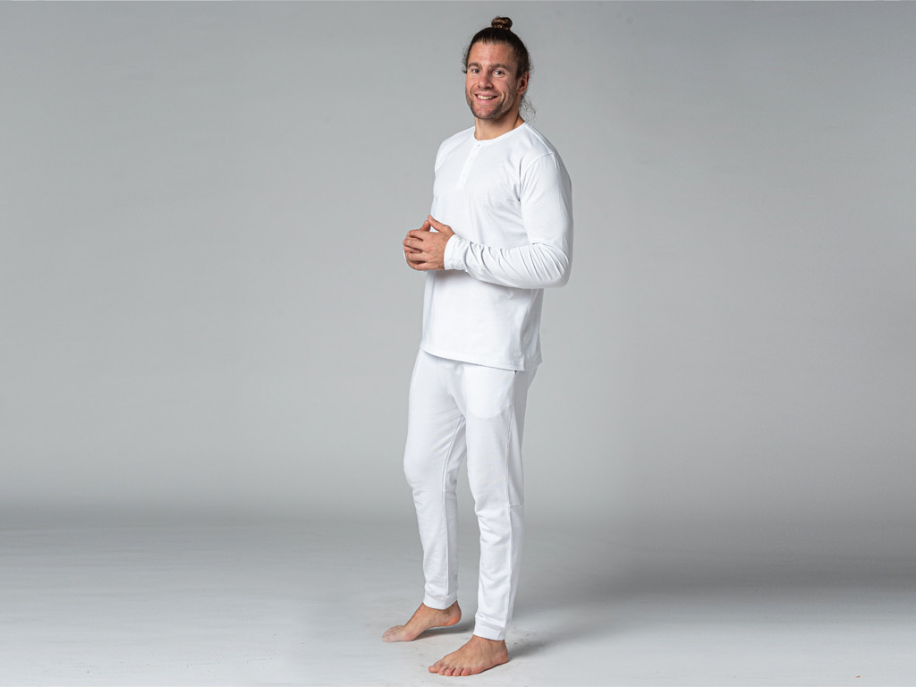 T-Shirt TAPAN 3 boutons 100% Bio Blanc