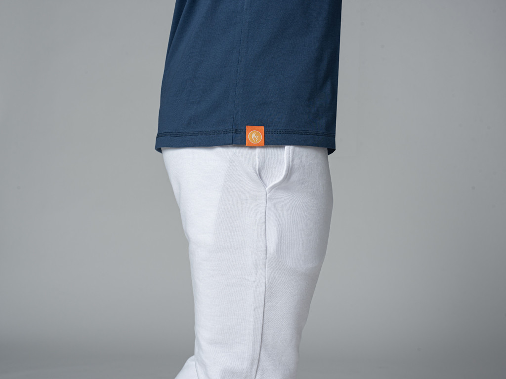 T-Shirt TAPAN 3 boutons 100% Bio Bleu