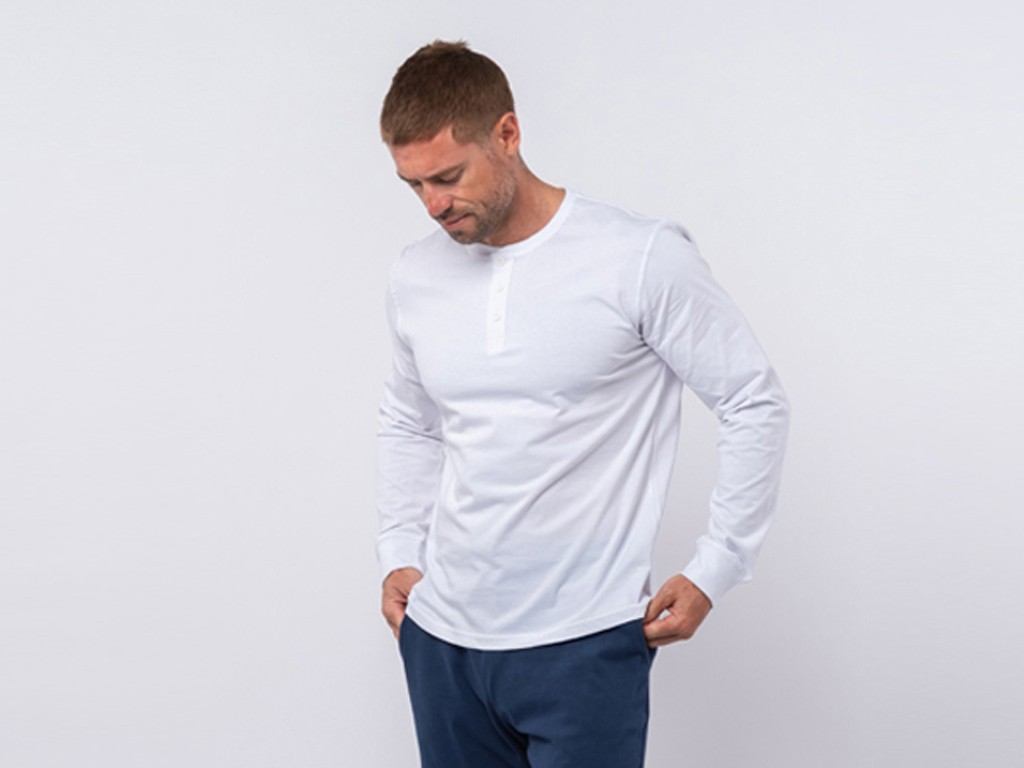 T-Shirt TAPAN 3 boutons 100% Bio Blanc