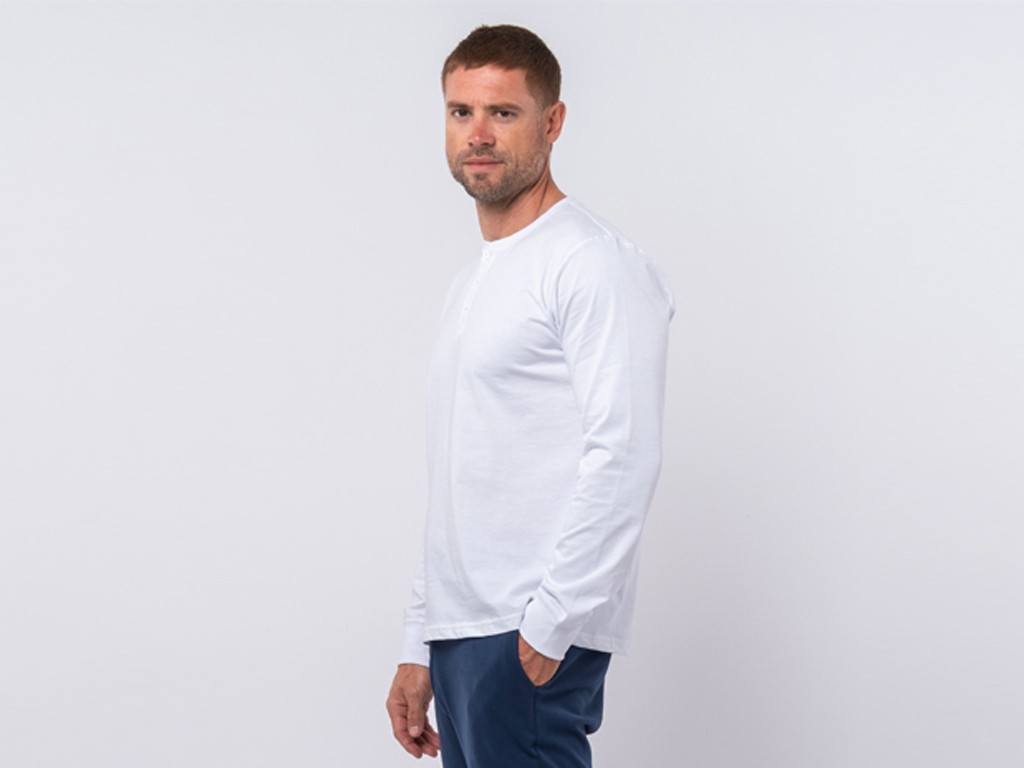T-Shirt TAPAN 3 boutons 100% Bio Blanc