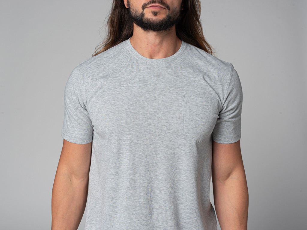 100% Organic cotton T-Shirt Tapan Short Sleeve Grey