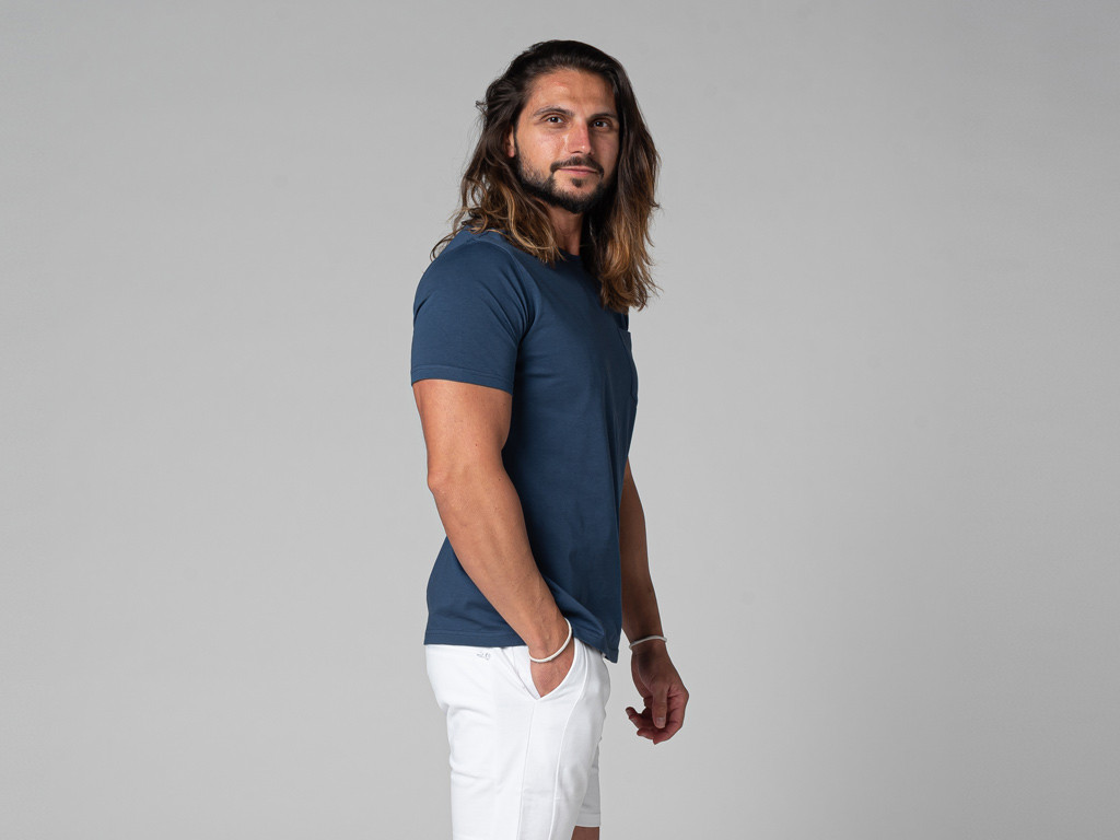 T-Shirt Tapan Manches Courtes 100% Bio Bleu