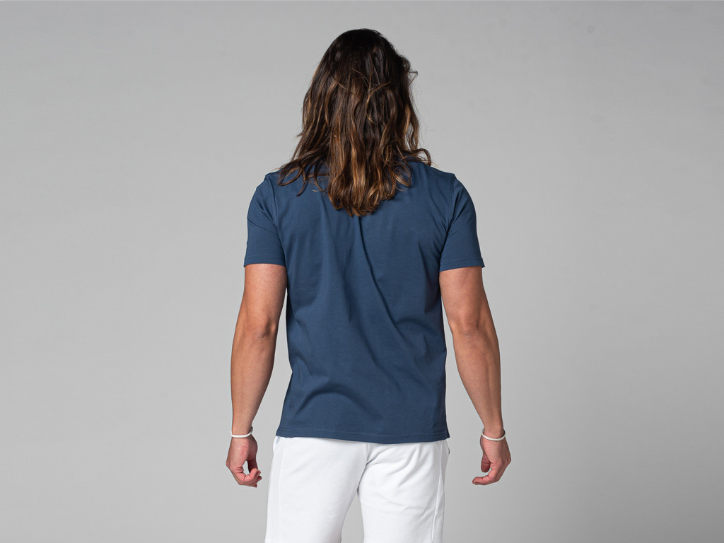 T-Shirt Tapan Manches Courtes 100% Bio Bleu