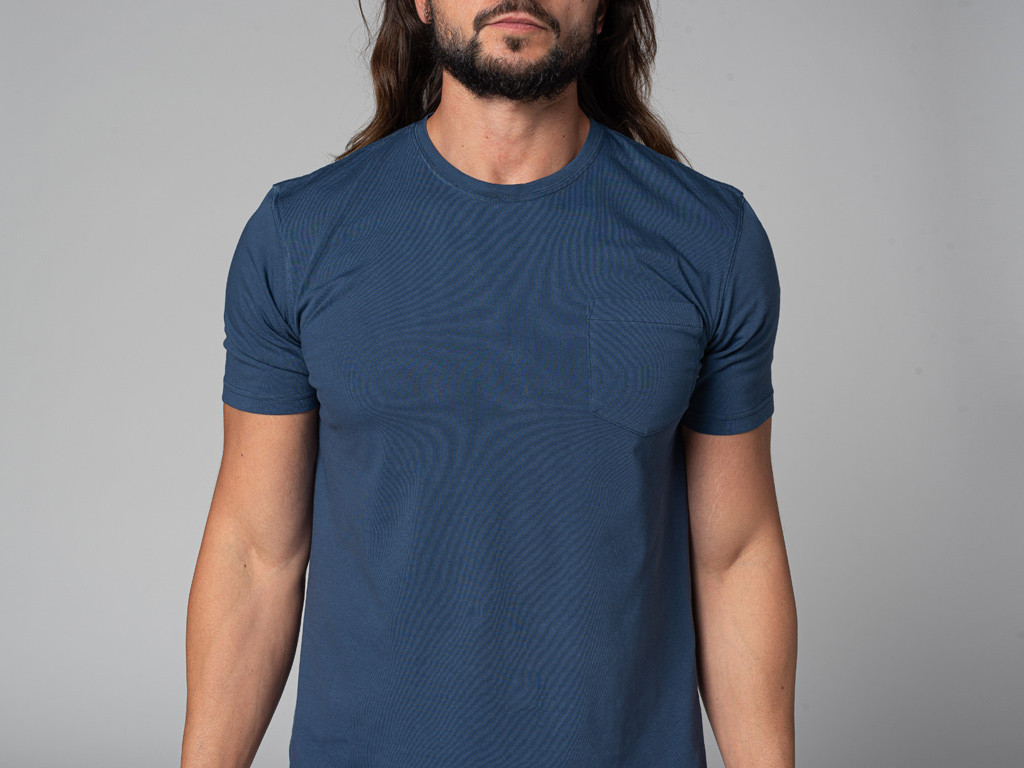 T-Shirt Tapan Manches Courtes 100% Bio Bleu