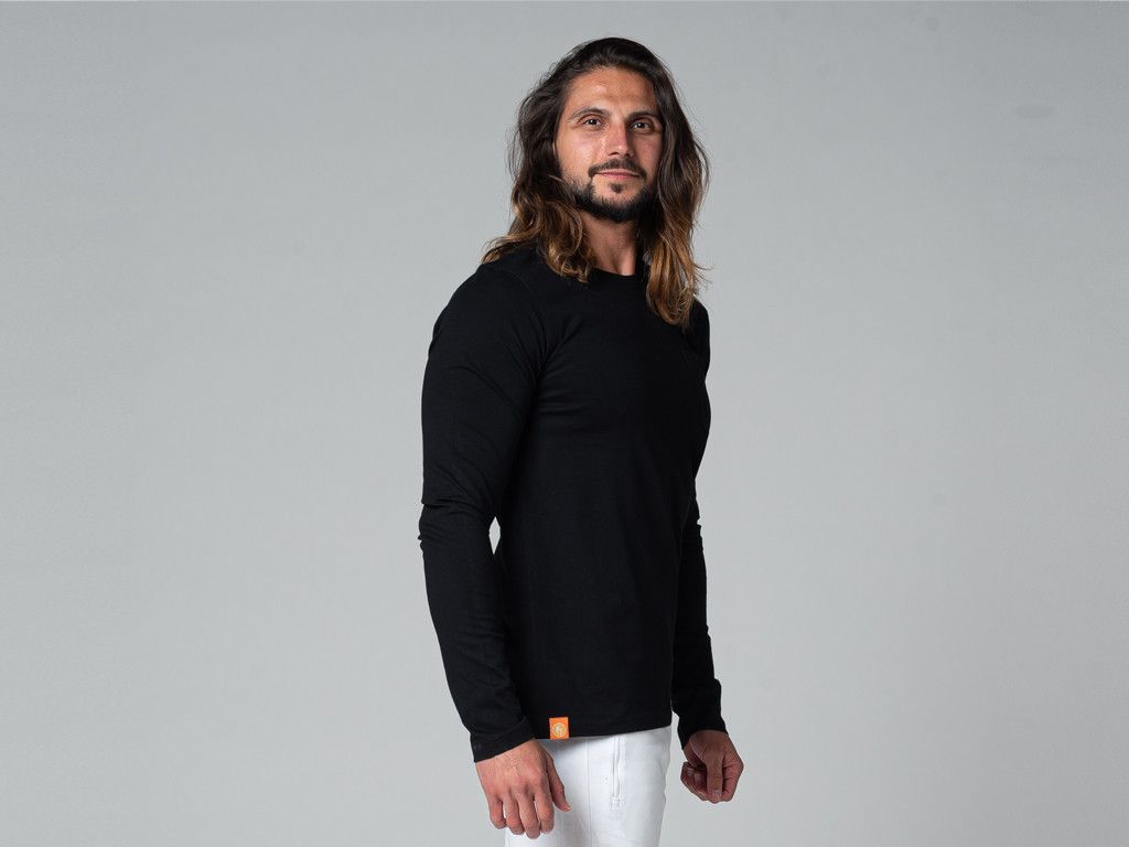 T-Shirt Tapan manches longues 100% Bio Noir