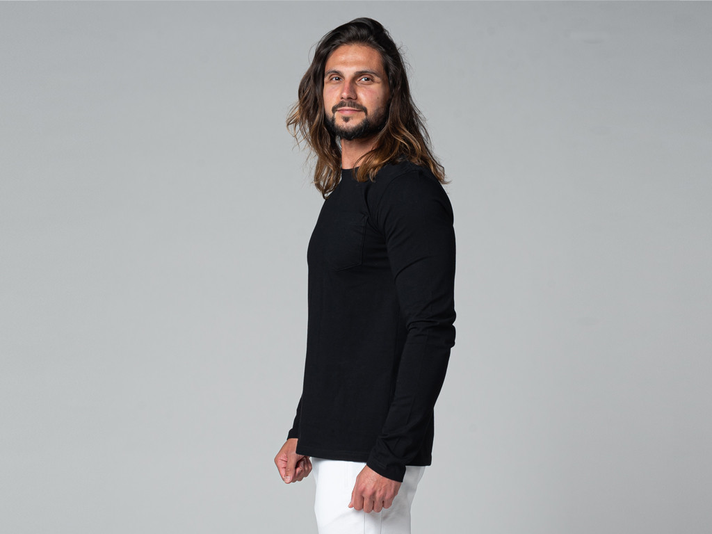 T-Shirt Tapan manches longues 100% Bio Noir