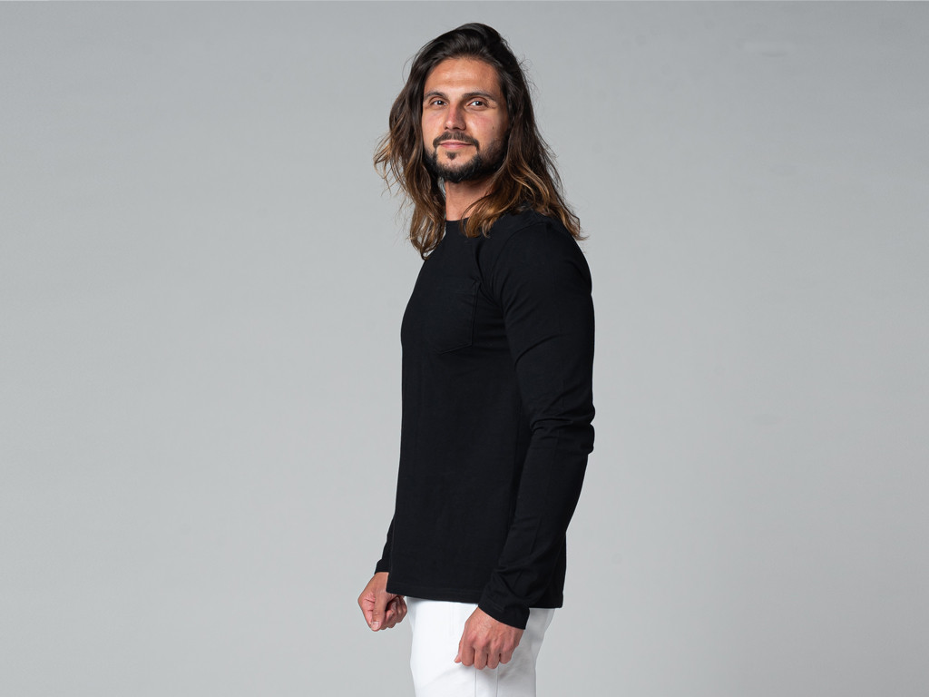 Tapan T-Shirt long sleeves 100% Organic Black