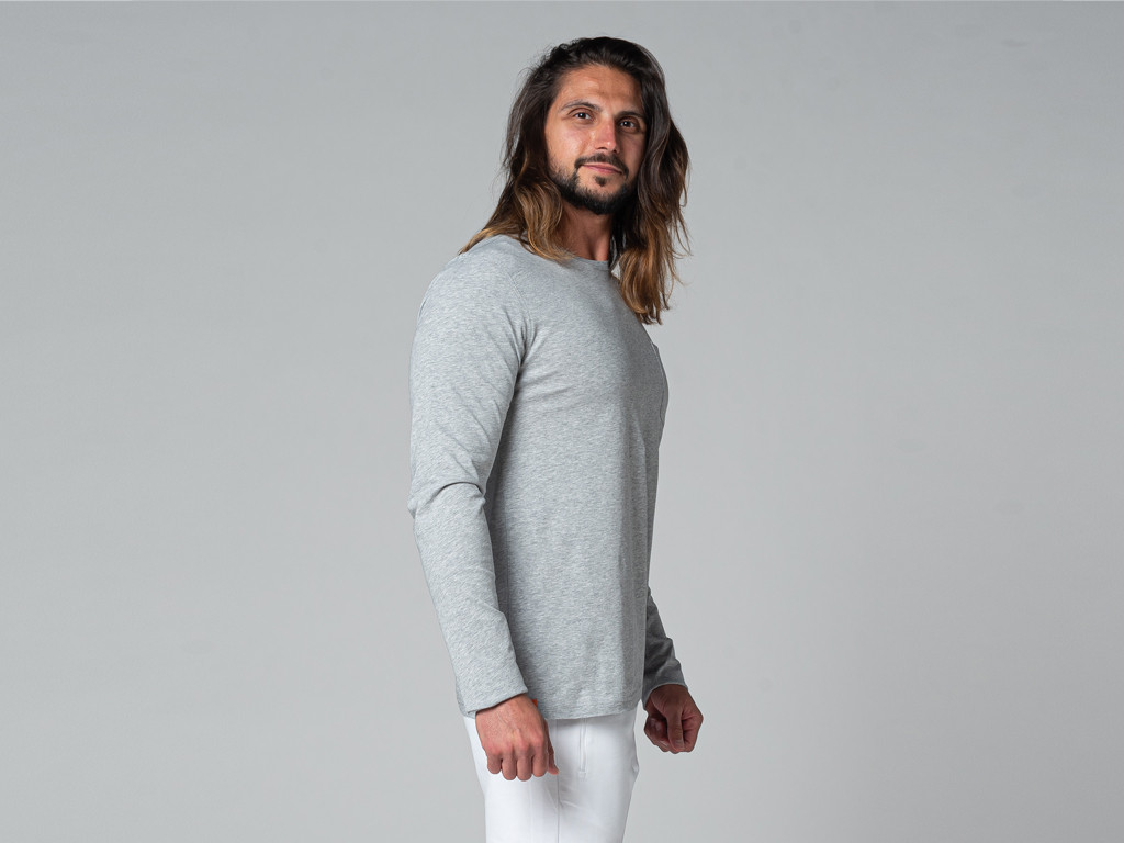 T-Shirt Tapan manches longues 100% Bio Gris