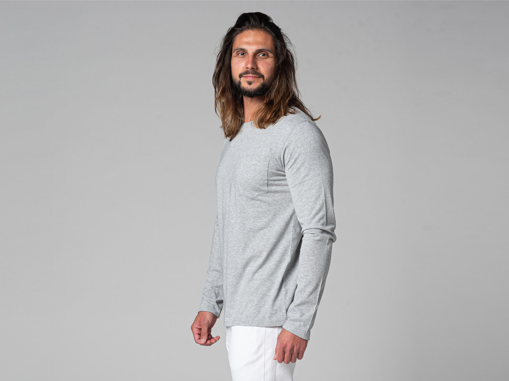 T-Shirt Tapan manches longues 100% Bio Gris