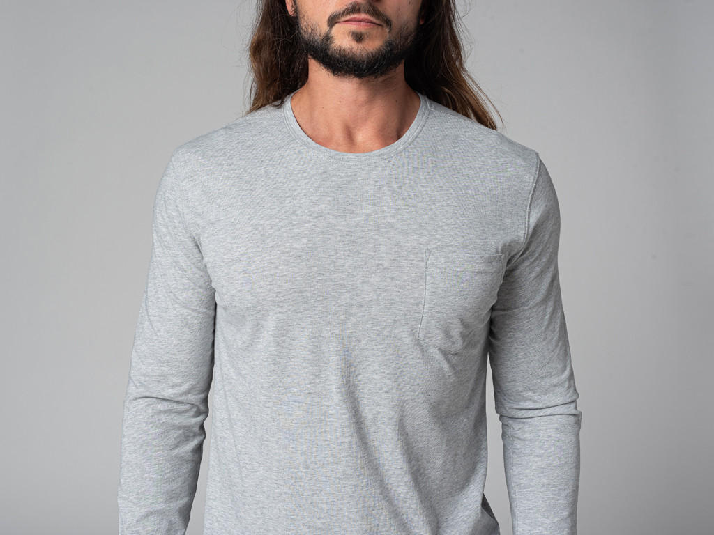 T-Shirt Tapan manches longues 100% Bio Gris