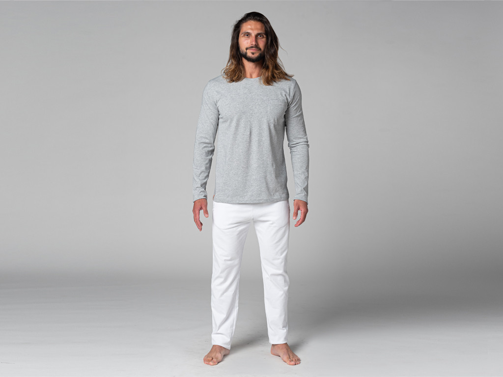 T-Shirt Tapan manches longues 100% Bio Gris