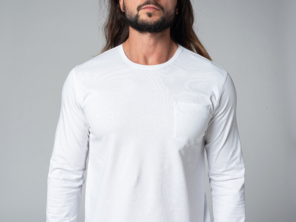 T-Shirt Tapan manches longues 100% Bio Blanc
