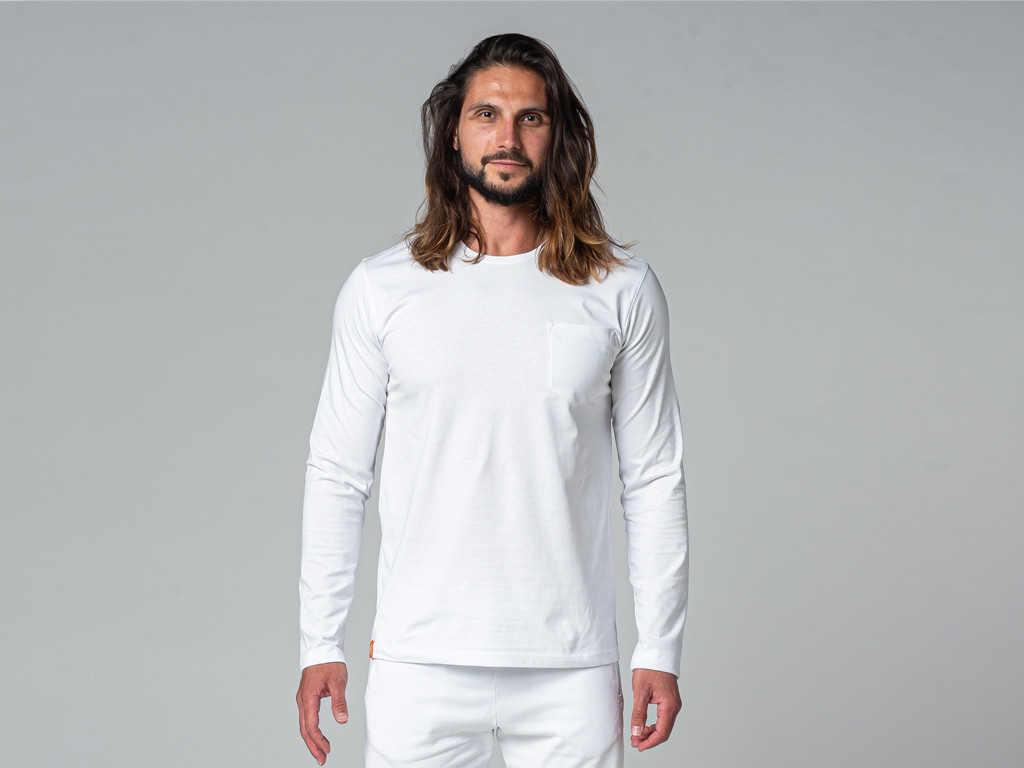 T-Shirt Tapan manches longues 100% Bio Blanc