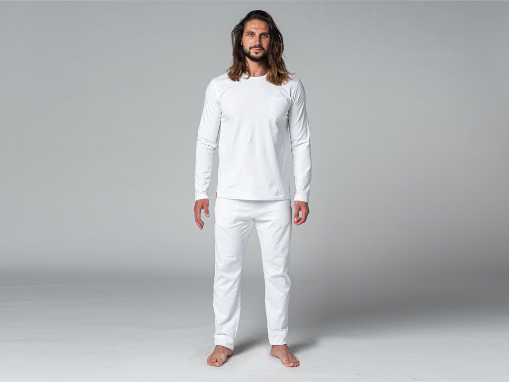 T-Shirt Tapan manches longues 100% Bio Blanc