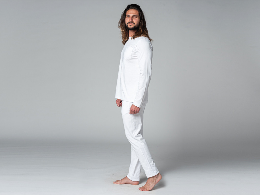 T-Shirt Tapan manches longues 100% Bio Blanc
